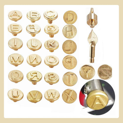26 Letters Copper Mold DIY Wood Burning/Carving Set