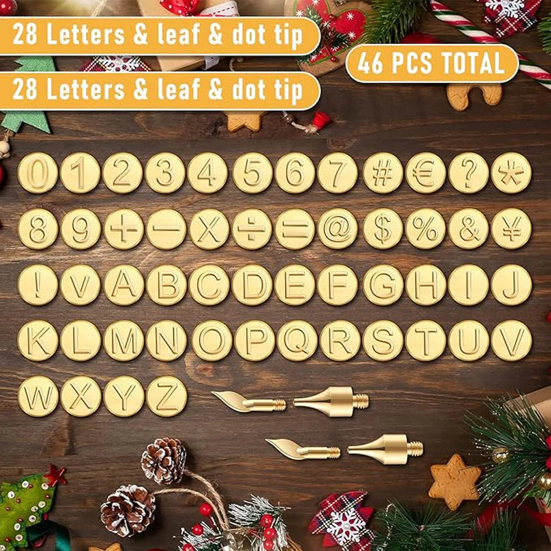 26 Letters Copper Mold DIY Wood Burning/Carving Set