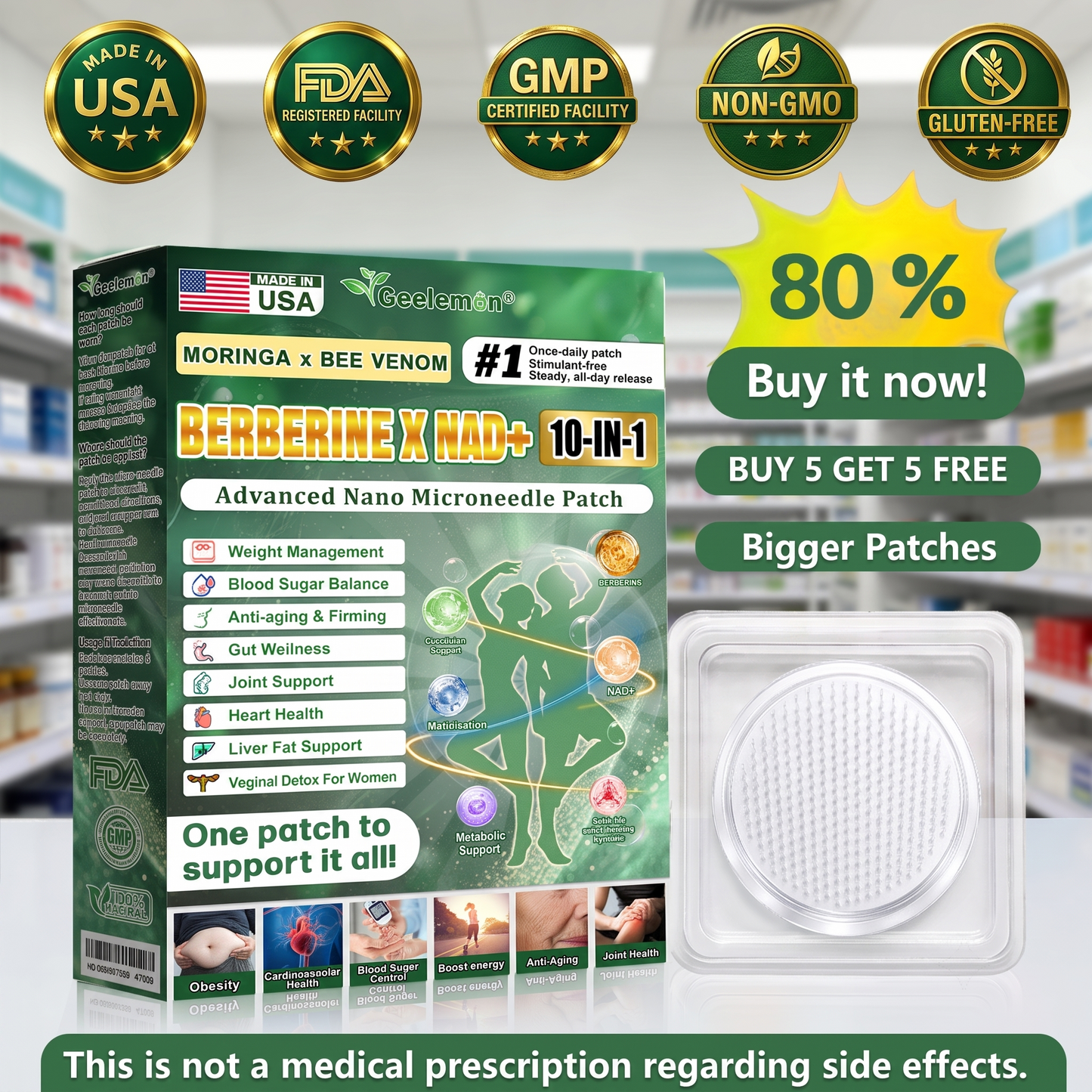 𝐎𝐟𝐟𝐢𝐜𝐢𝐚𝐥 𝐒𝐭𝐨𝐫𝐞 🇺🇸  | 🎁 𝐆𝐞𝐞𝐋𝐞𝐦𝐨𝐧® Moringa · Berberine × NAD+ 𝟏𝟎-𝐢𝐧-𝟏 𝐀𝐝𝐯𝐚𝐧𝐜𝐞𝐝 𝐍𝐚𝐧𝐨 𝐌𝐢𝐜𝐫𝐨𝐧𝐞𝐞𝐝𝐥𝐞 𝐏𝐚𝐭𝐜𝐡 — 𝐎𝐧𝐜𝐞 𝐃𝐚𝐢𝐥𝐲, 𝐕𝐢𝐬𝐢𝐛𝐥𝐞 𝐑𝐞𝐬𝐮𝐥𝐭𝐬 𝐢𝐧 𝟕 𝐃𝐚𝐲𝐬