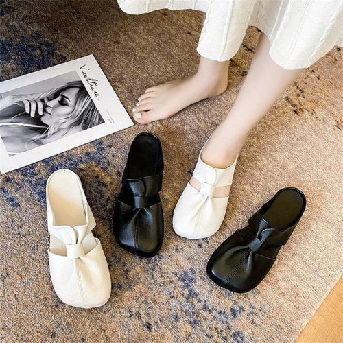Plus-size Cut-Out Design Flat Mules