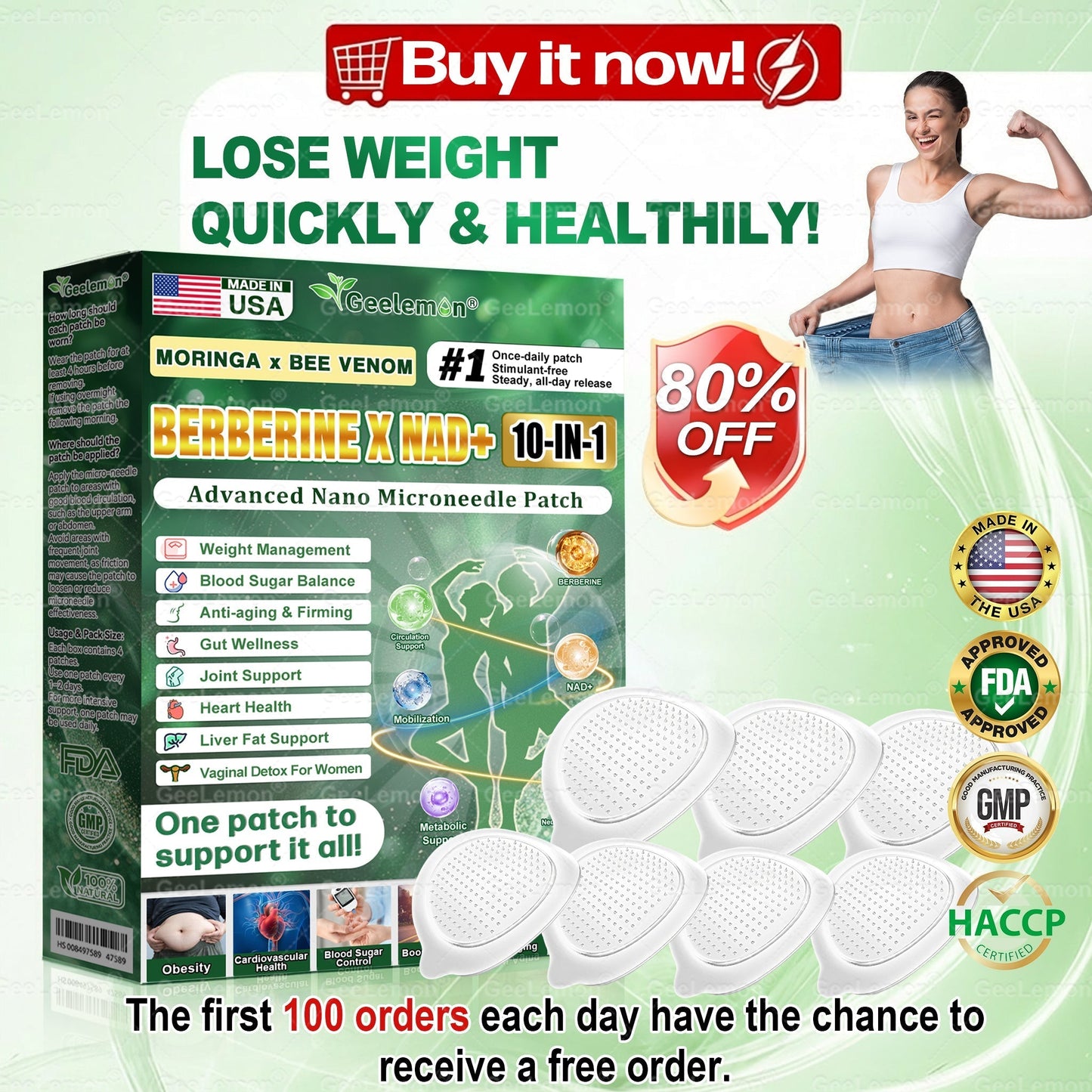 𝐎𝐟𝐟𝐢𝐜𝐢𝐚𝐥 𝐒𝐭𝐨𝐫𝐞 🇺🇸  | 🎁 𝐆𝐞𝐞𝐋𝐞𝐦𝐨𝐧® Moringa · Berberine × NAD+ 𝟏𝟎-𝐢𝐧-𝟏 𝐀𝐝𝐯𝐚𝐧𝐜𝐞𝐝 𝐍𝐚𝐧𝐨 𝐌𝐢𝐜𝐫𝐨𝐧𝐞𝐞𝐝𝐥𝐞 𝐏𝐚𝐭𝐜𝐡 — 𝐎𝐧𝐜𝐞 𝐃𝐚𝐢𝐥𝐲, 𝐕𝐢𝐬𝐢𝐛𝐥𝐞 𝐑𝐞𝐬𝐮𝐥𝐭𝐬 𝐢𝐧 𝟕 𝐃𝐚𝐲𝐬