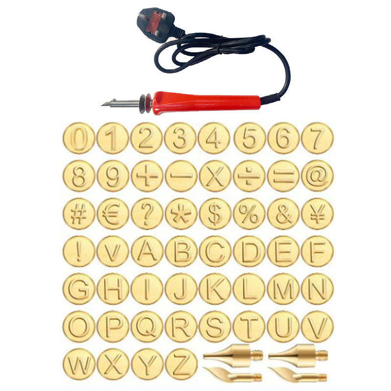 Soldering iron + 56-piece set (numbers + letters)