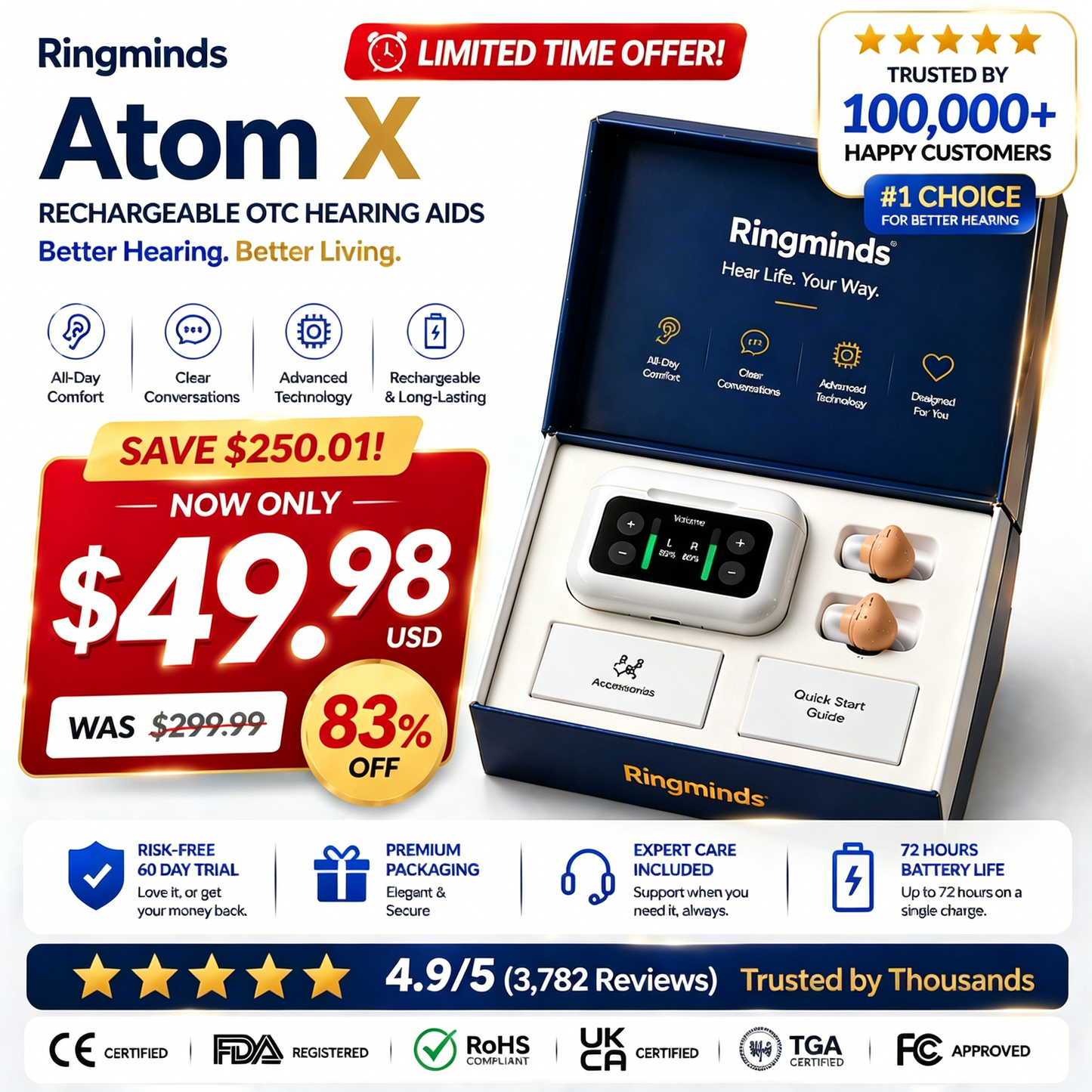 🔥 Today Only! Ringminds™ Atom X Smart Hearing Aids — Hear Clearly, Feel Confident Again 💖