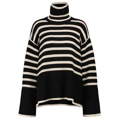 Women's Slit Turtleneck Knit Sweater