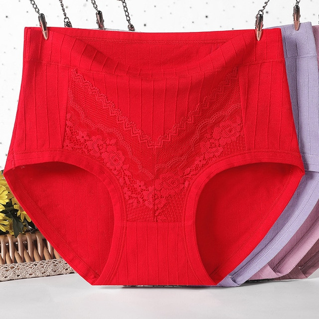 23 Plus Size LeakProof Lace Cotton Panties