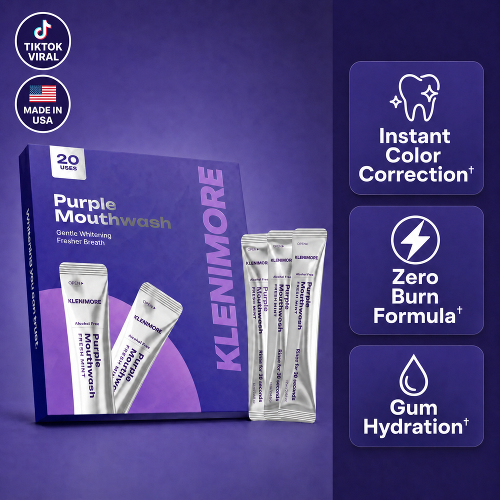 KLENIMORE Purple Mouthwash instant color correction zero burn gum hydration