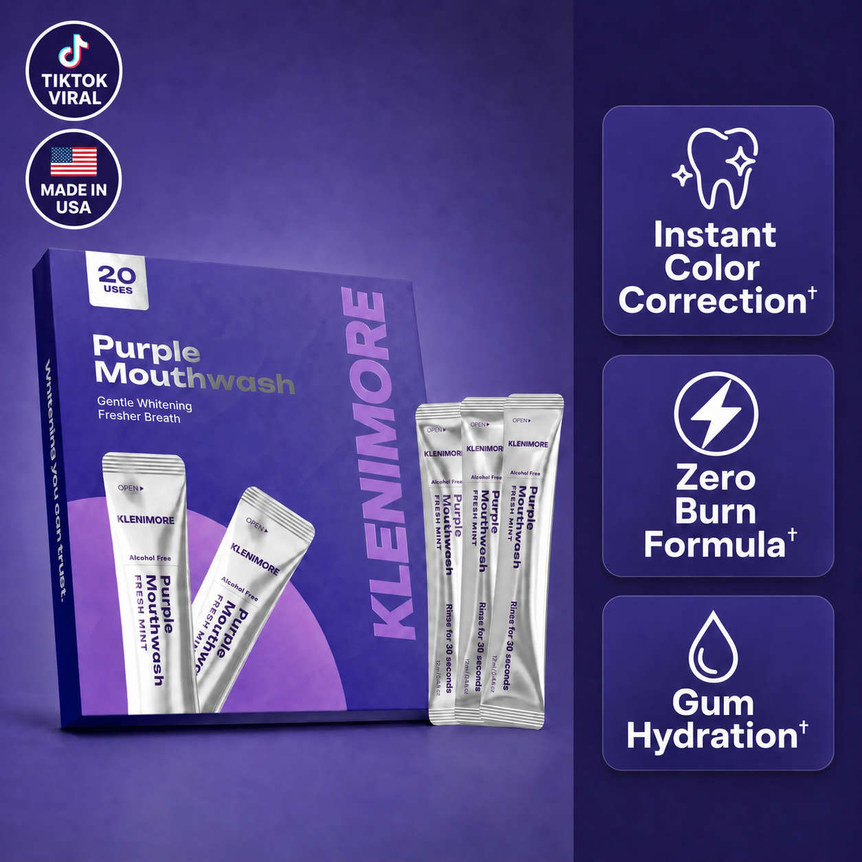 KLENIMORE™ Purple Bright Smile Mouthwash