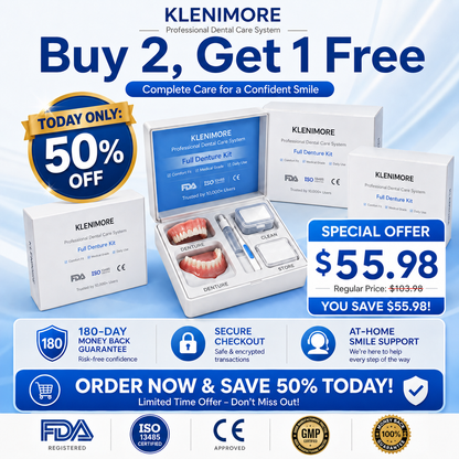 ⏰⏰Ends Today: 50% Off KLENIMORE™ Custom-Fit Dentures | Smile Confidently Again