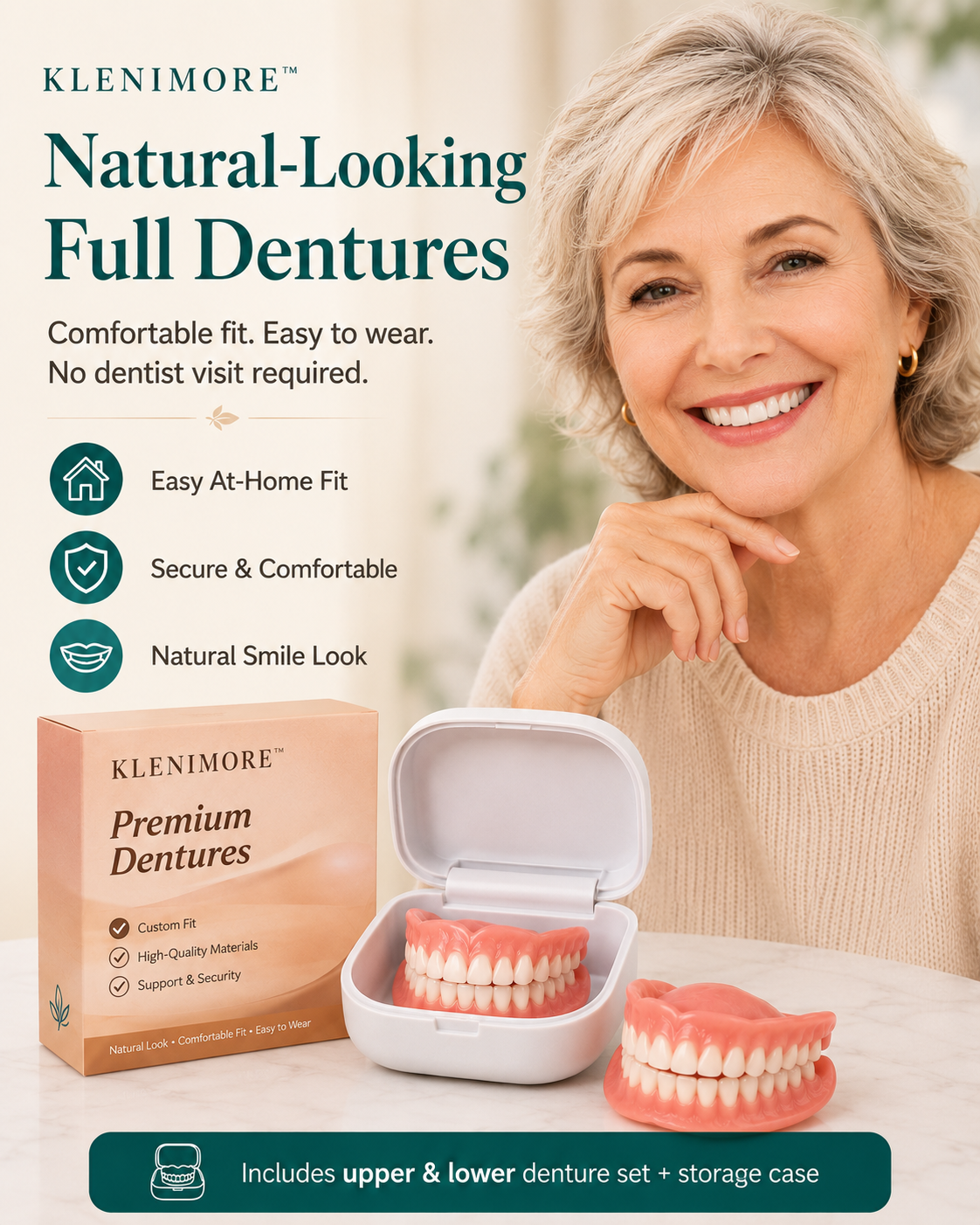 Custom-Fit Instant Smile Dentures – Natural Looking Comfort Fit