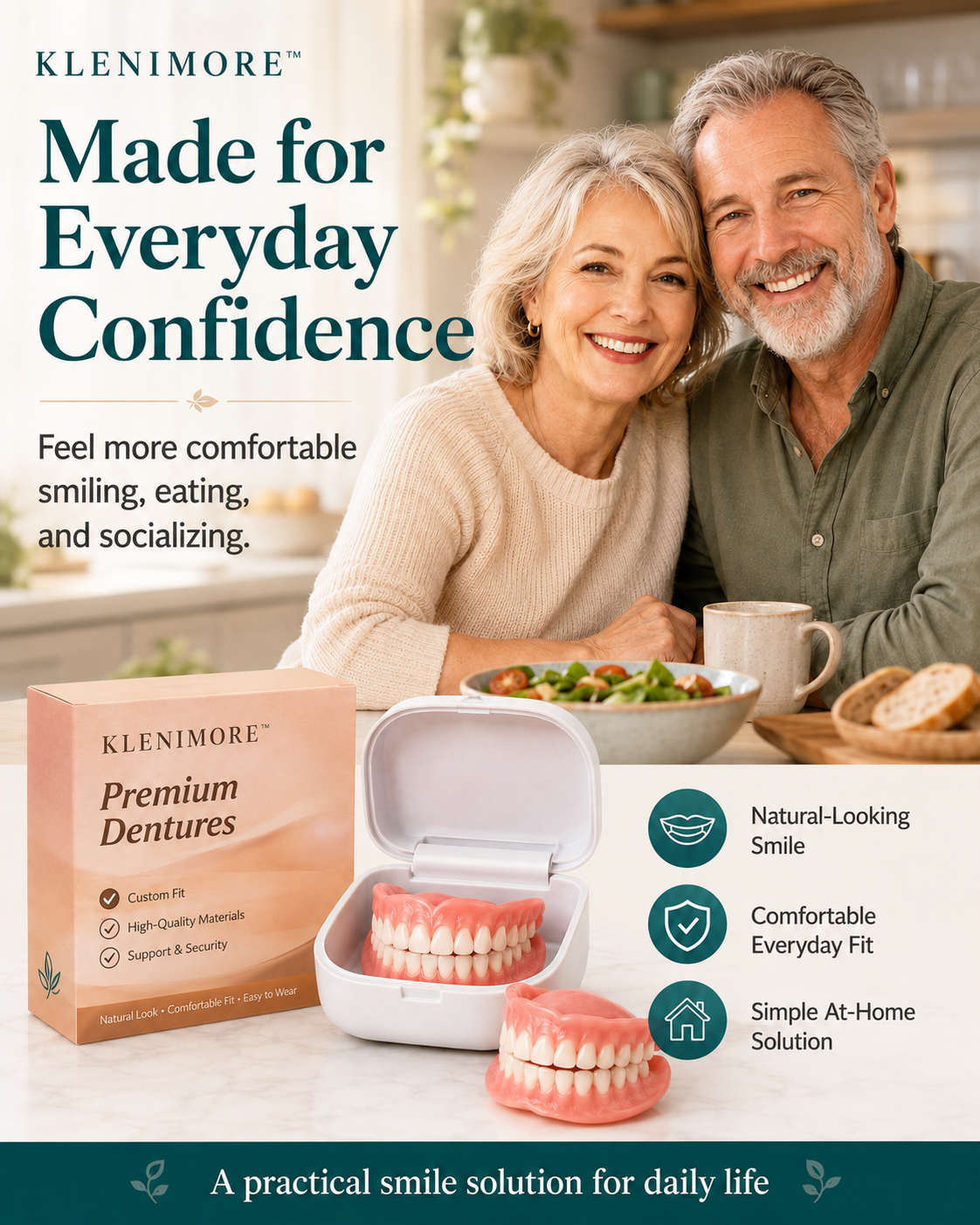 Custom-Fit Instant Smile Dentures – Natural Looking Comfort Fit