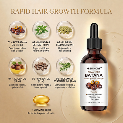 KLENIMORE™ Batana Hair Growth Oil for Thinning Hair & Receding Hairlines