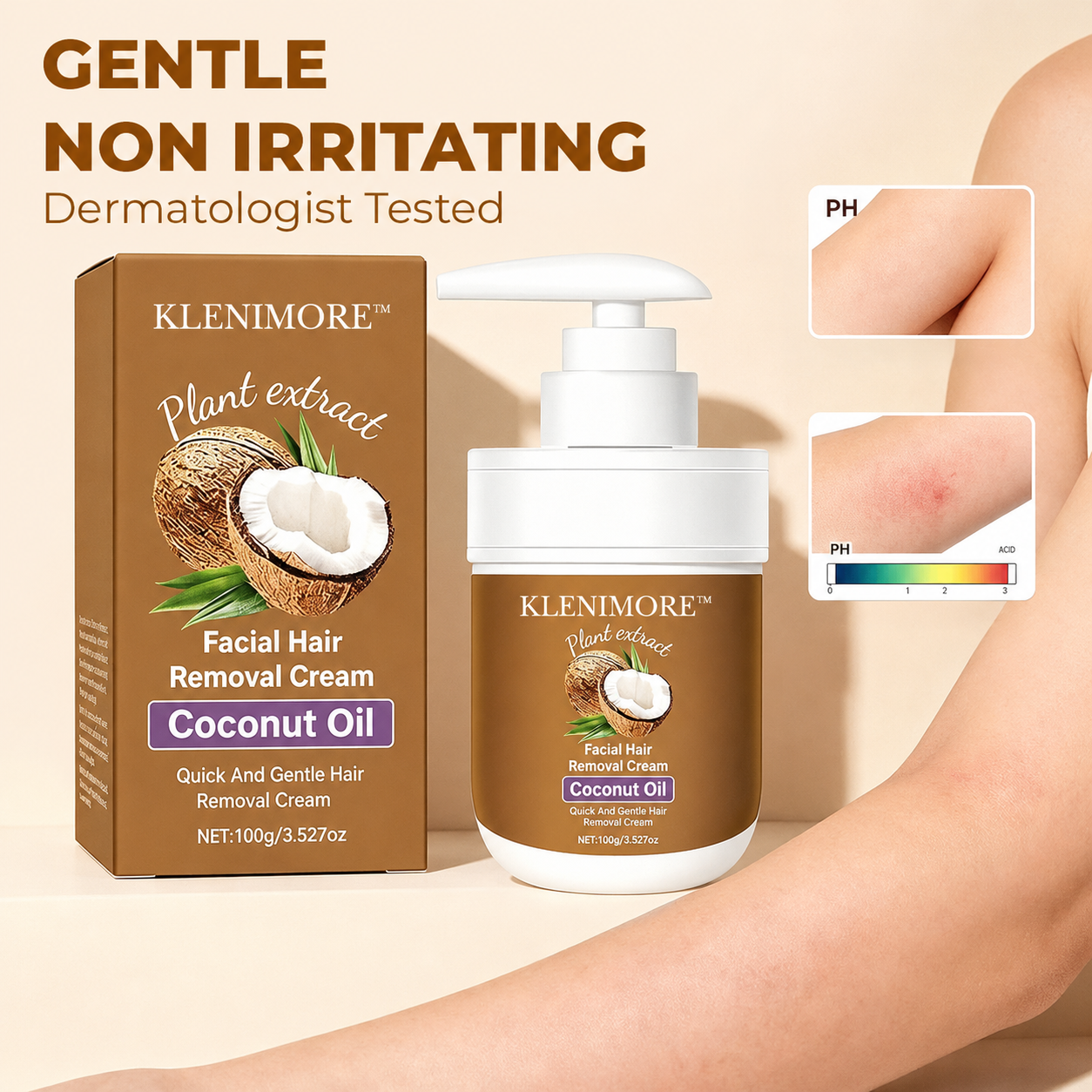 KLENIMORE™ Gentle Coconut Oil Hair Removal Cream for Smooth, Soft Skin