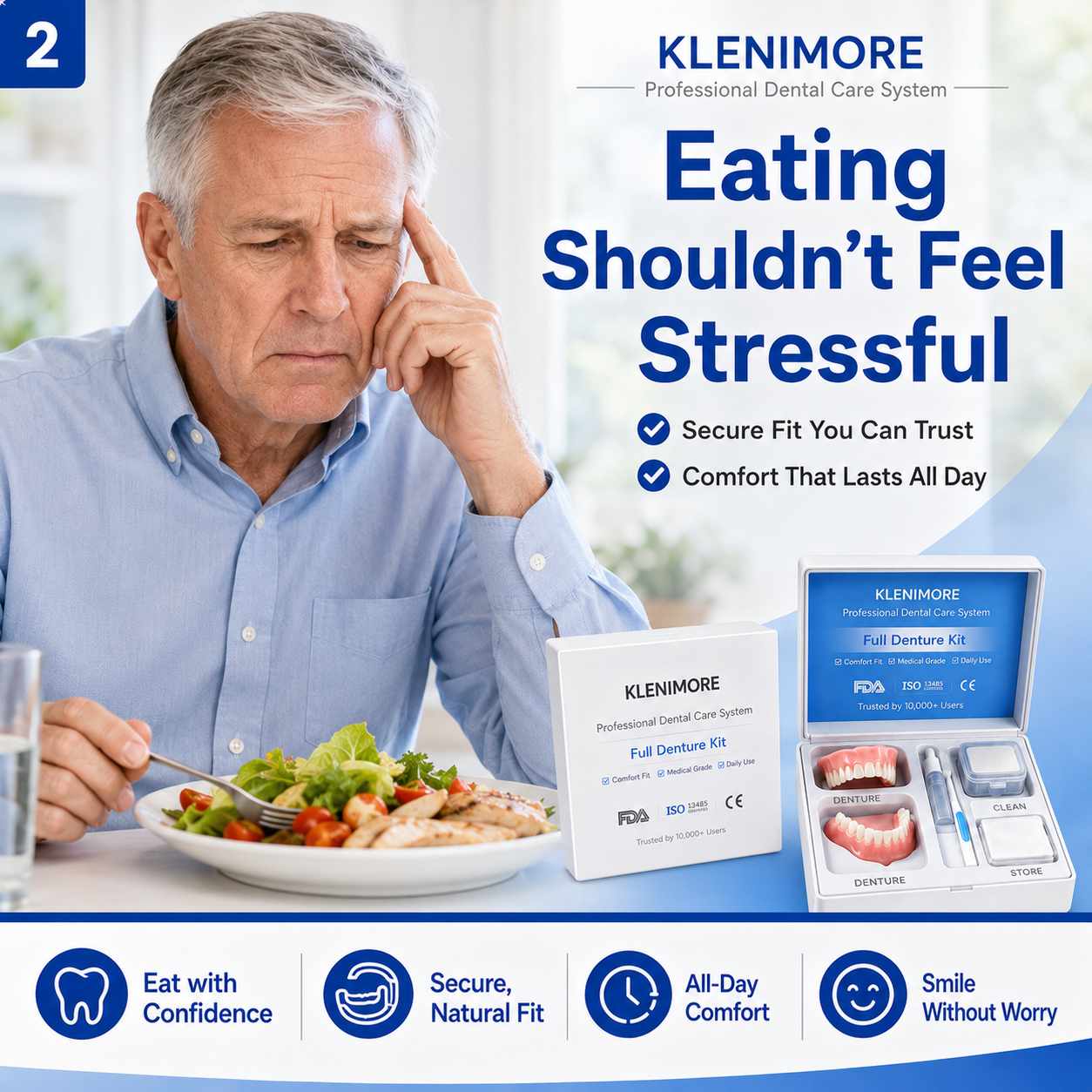 ⏰⏰Ends Today: 50% Off KLENIMORE™ Custom-Fit Dentures | Smile Confidently Again