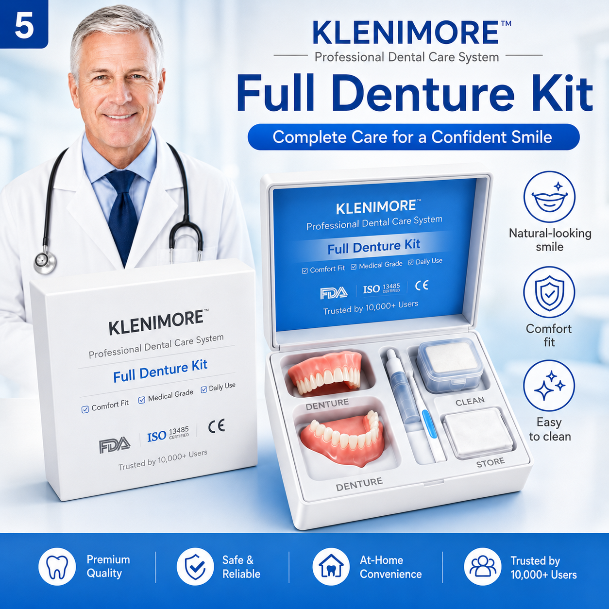 KLENIMORE full denture kit presentation