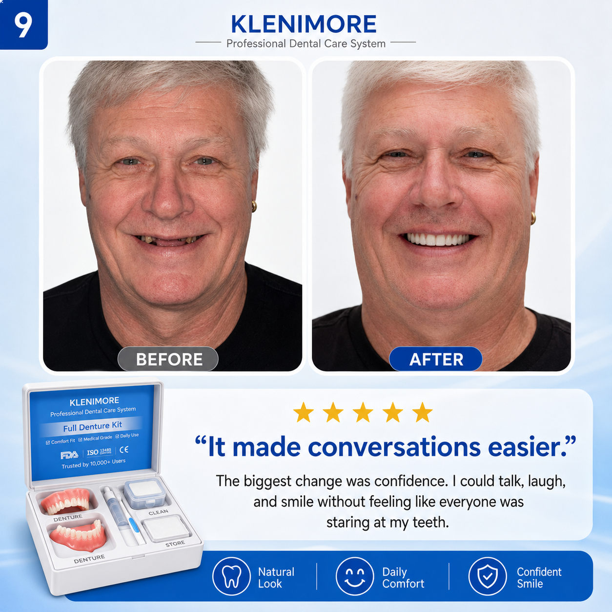 ⏰⏰Ends Today: 50% Off KLENIMORE™ Custom-Fit Dentures | Smile Confidently Again