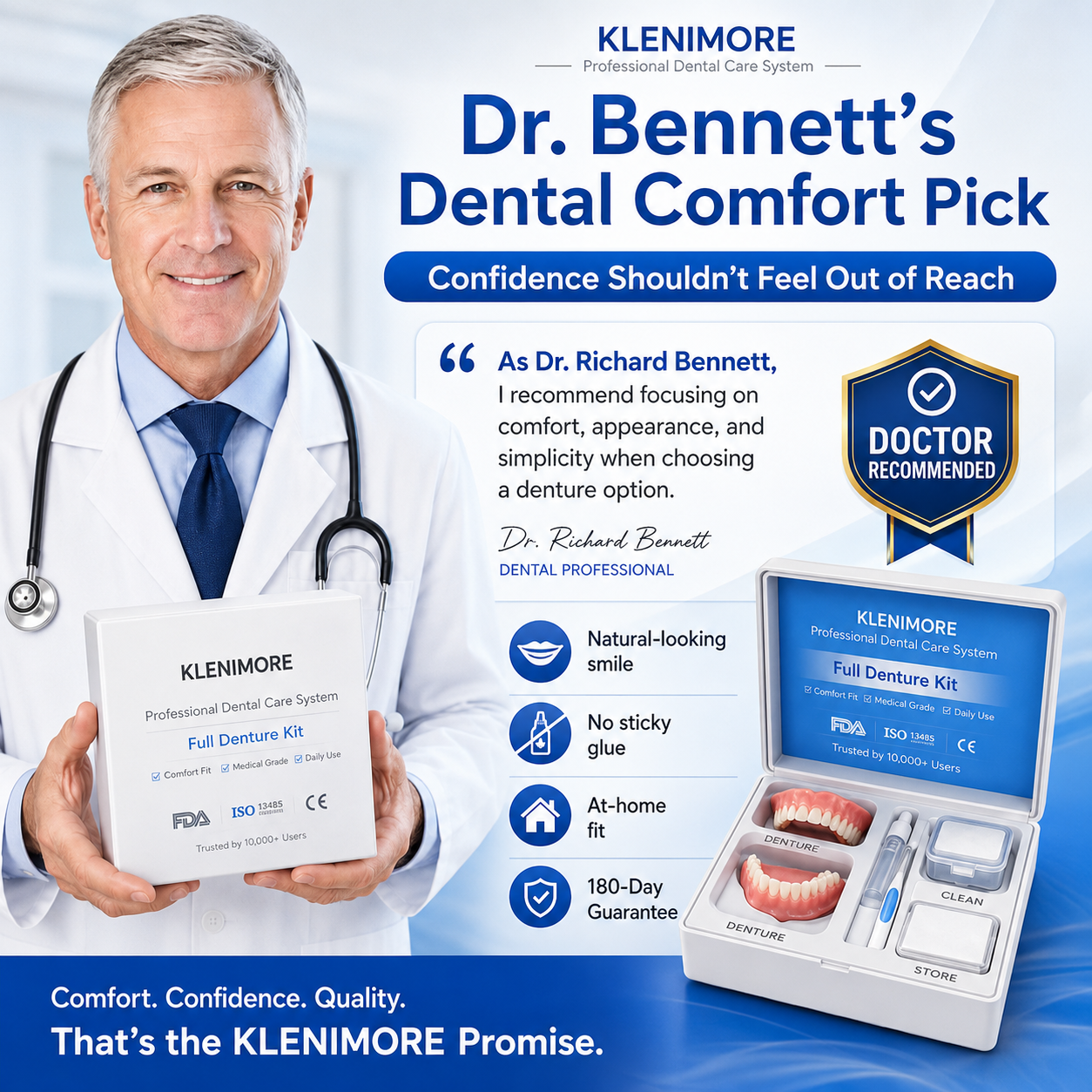 ⏰⏰Ends Today: 50% Off KLENIMORE™ Custom-Fit Dentures | Smile Confidently Again