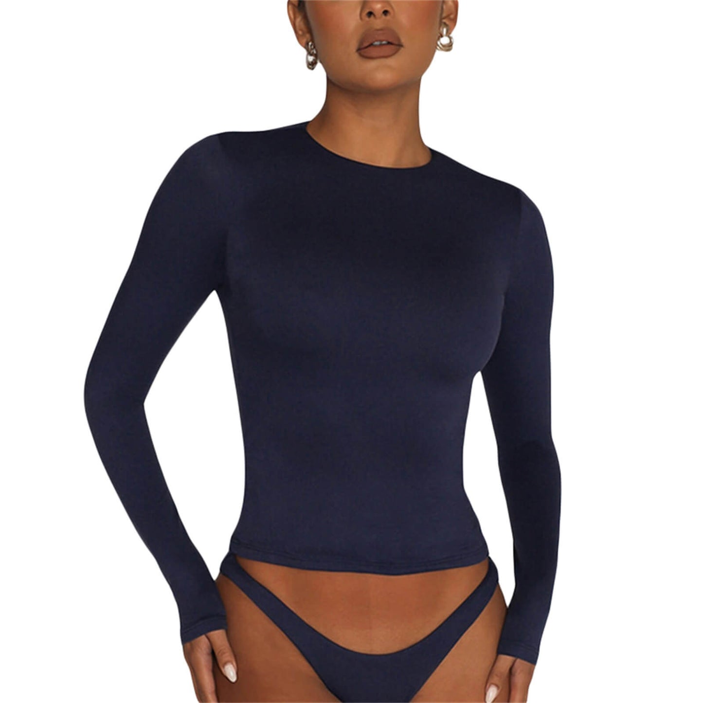 Women's Basic Slim Open Navel T-shirt