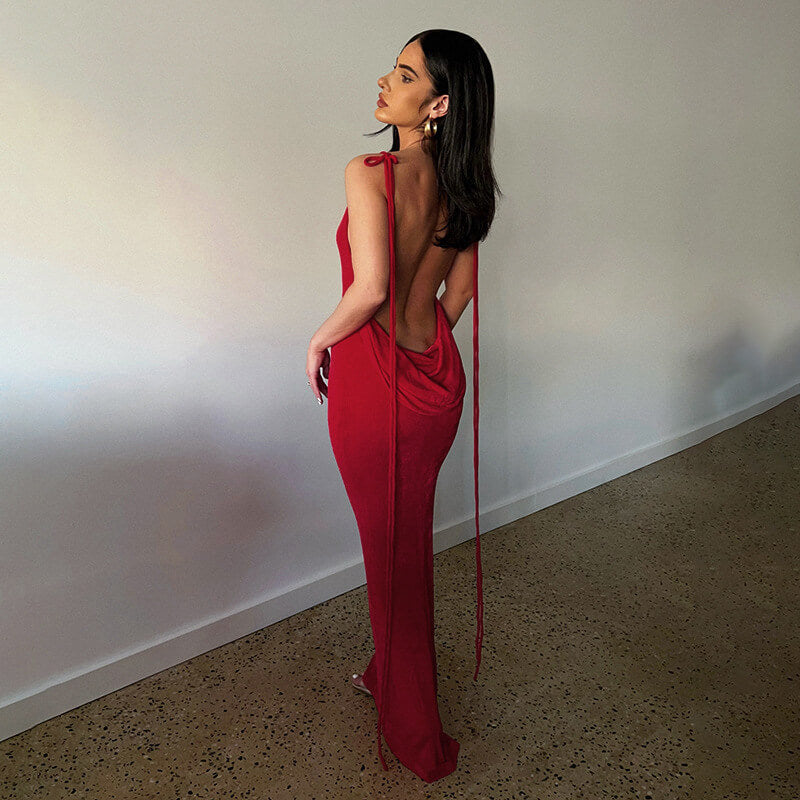 Backless Maxi Dress Buy 2 Automatic 10% Off & Free Shipping