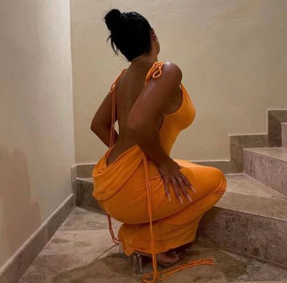 Backless Maxi Dress Buy 2 Automatic 10% Off & Free Shipping