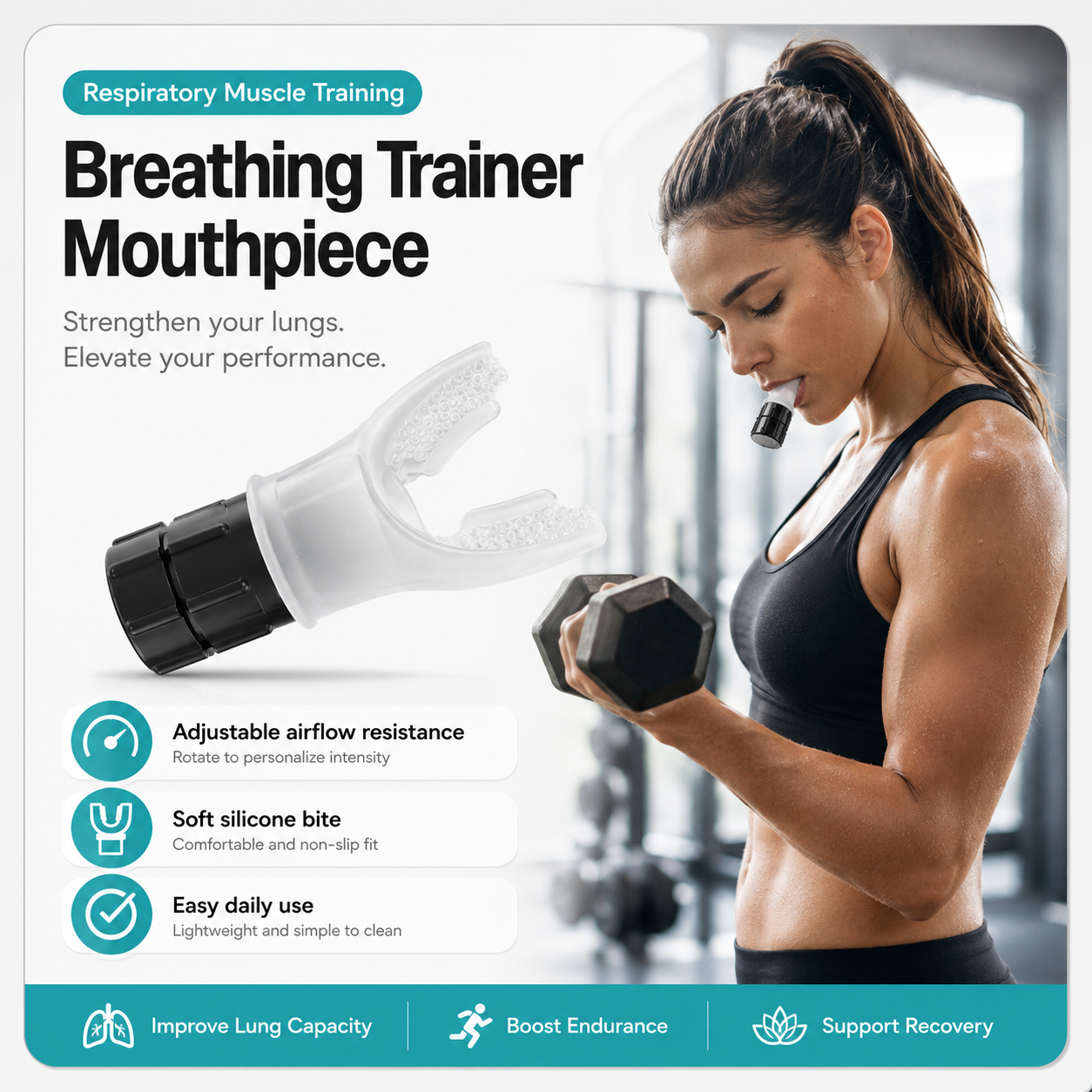 Boost lung capacity & core strength, fix shallow breathing, cut belly fat, ease age-related breathing issues. Ideal for athletes, office workers & elders.