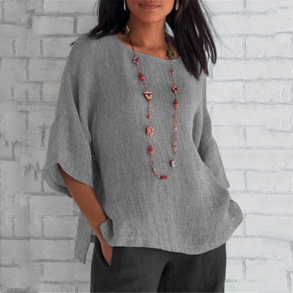 🌈Spring 2023 fashion solid color cotton linen top🌸Buy 2 get 10% Off Auto & Free Shipping🌸