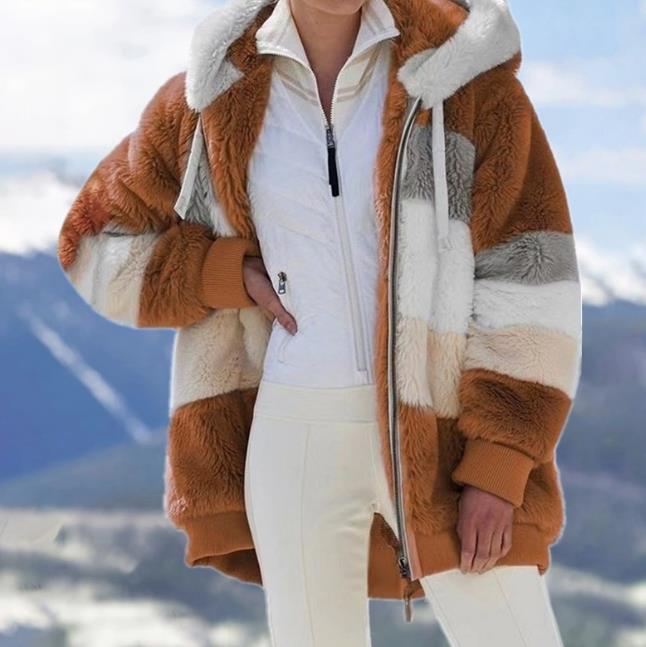 Buy 2 free shipping-49% OFF RCONTRASTING CUDDLY PADDED COAT SPECIAL OFFE