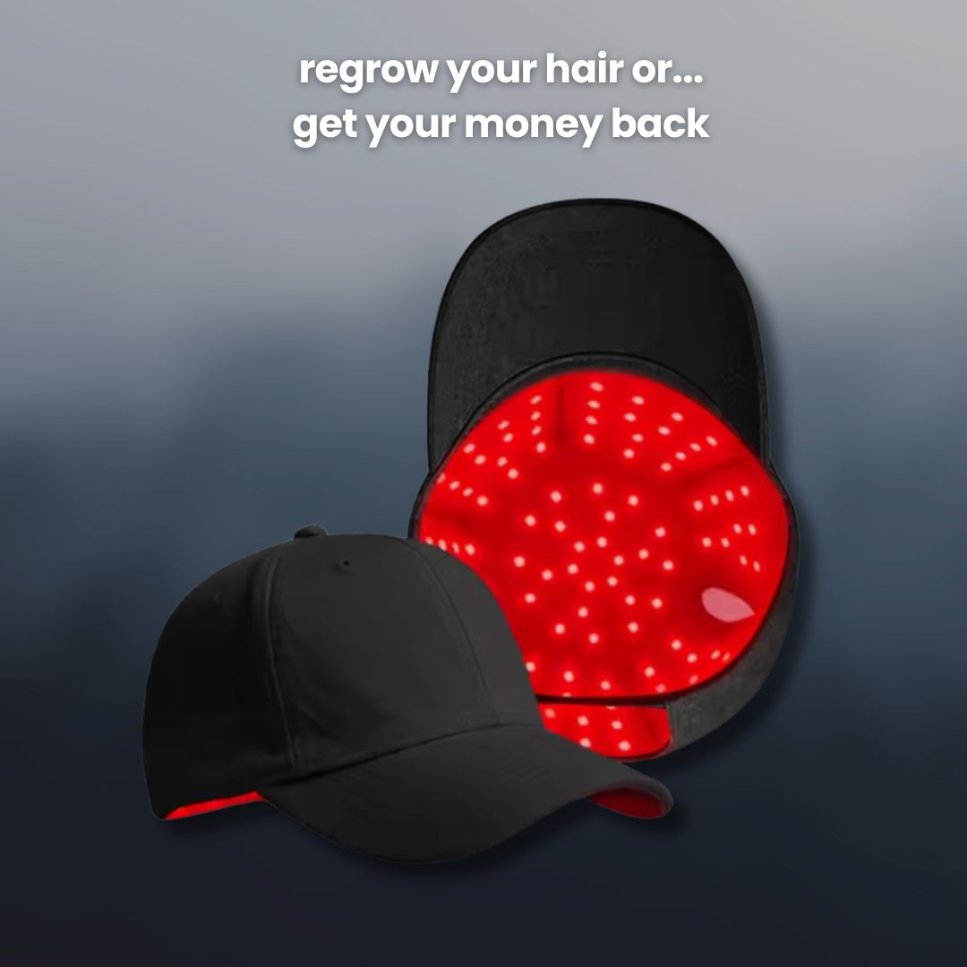 KLENIMORE red light cap showing illuminated LED coverage