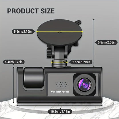 Safe Driving 3 Channel Camera Cycle Video Recorder